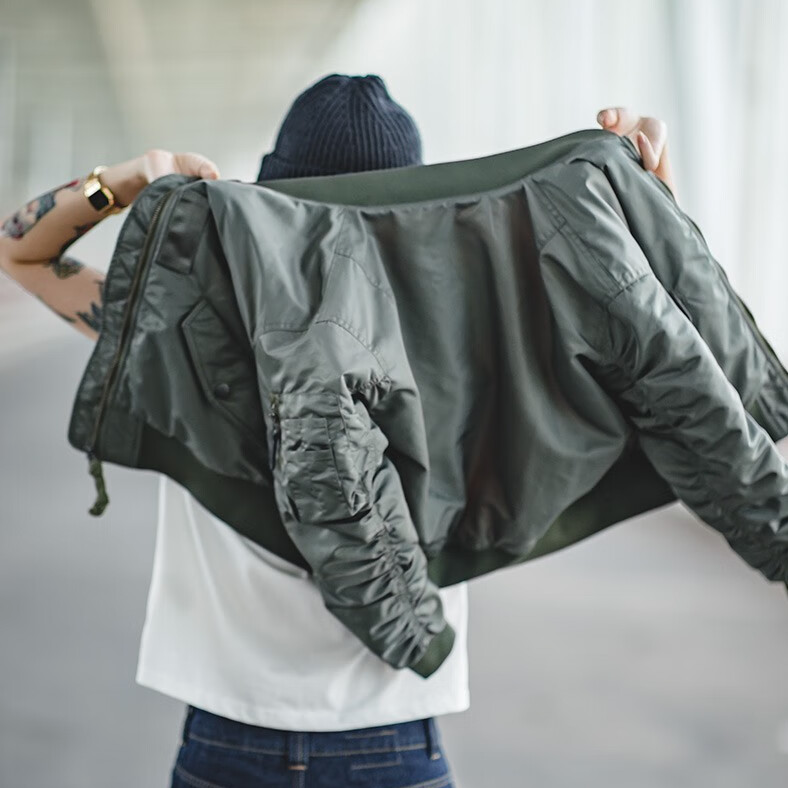 馬登女裝 MA1飛行員夾克秋冬加厚棉服防風保暖棒球服外套
