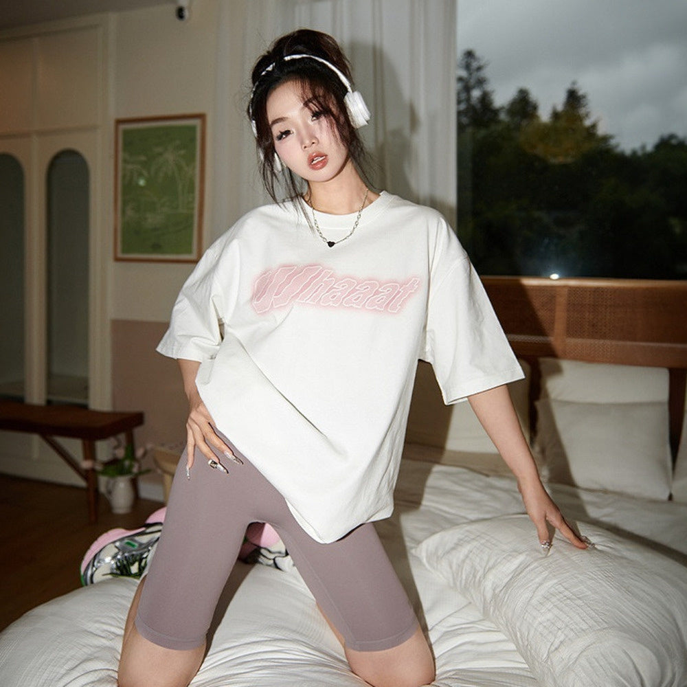 美式復古印花短袖T恤女潮牌寬鬆情侶上衣