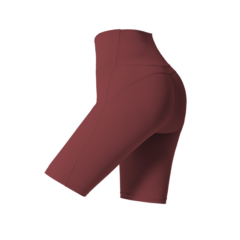 夏季涼感運動排汗健身騎行褲高腰提臀外穿打底五分瑜珈短褲