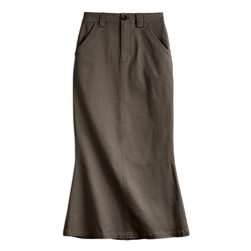 馬登女裝 復古中腰A字顯瘦包臀裙氣質修身長款魚尾裙百搭半身裙