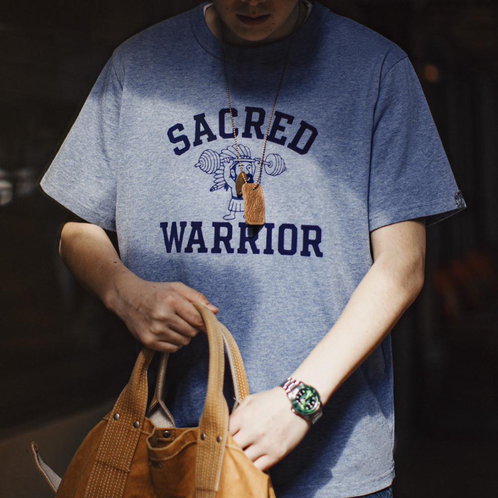 馬登工裝 美式復古植絨印花T恤純棉小眾休閒寬鬆短袖夏季