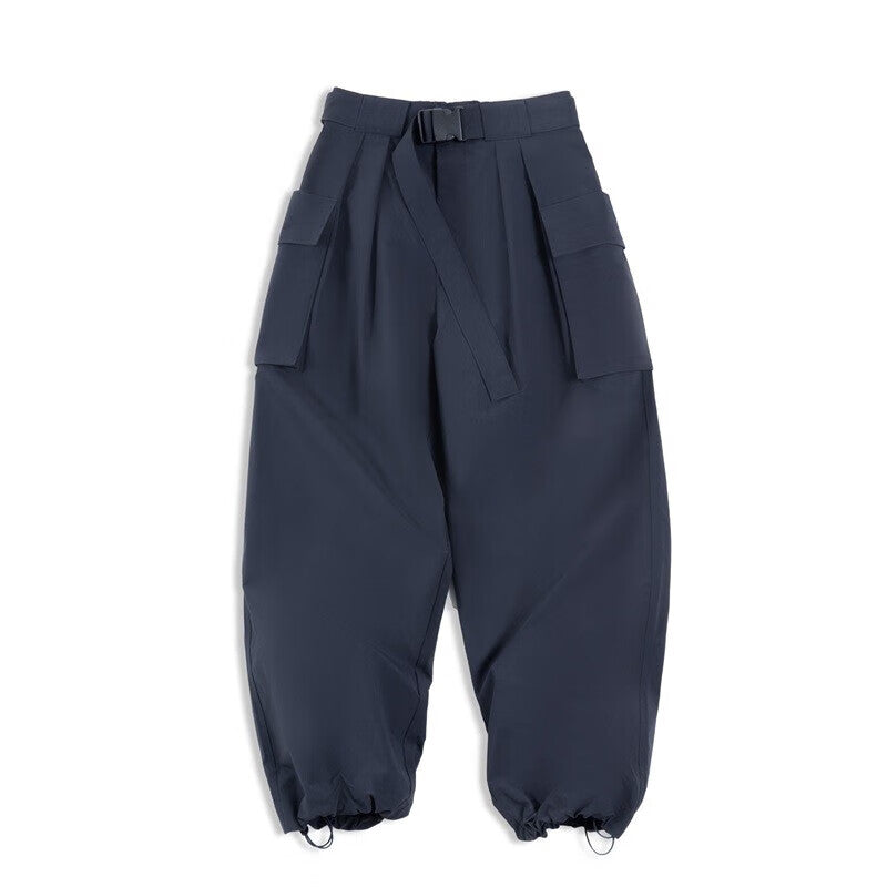 馬登女裝 美式復古直筒闊腿褲設計感休閒工裝褲口袋機能寬鬆長褲