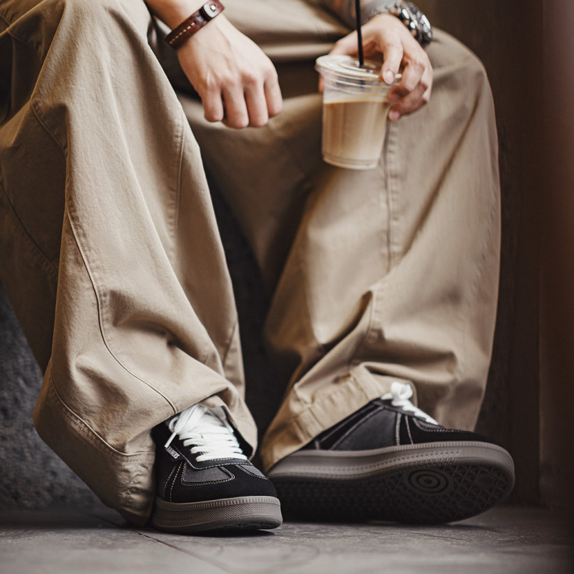 馬登男鞋 美式德訓板鞋經典復古拼色厚底百搭增高鞋休閒阿甘鞋