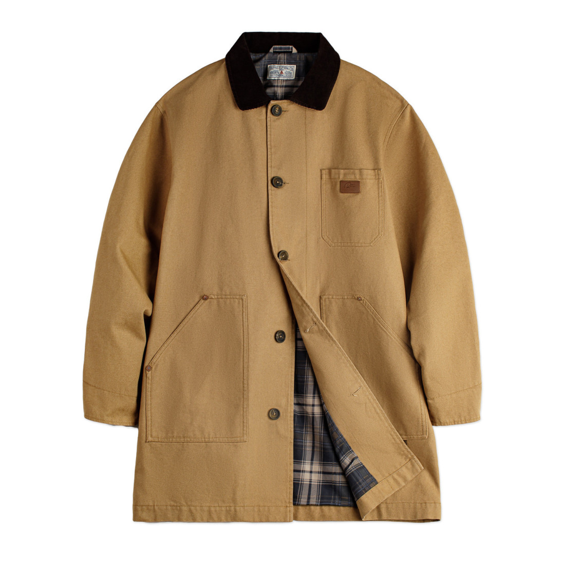 馬登女裝 美式復古密歇根風衣卡其色巴恩風中長款廓形夾克外套女士秋冬