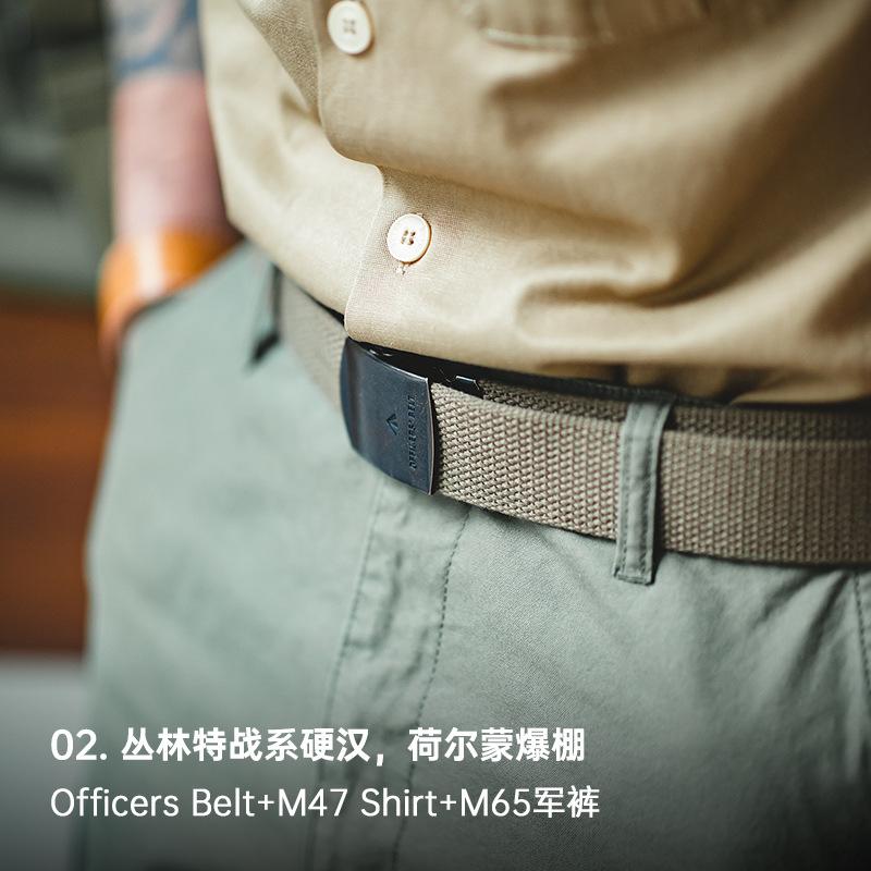 馬登工裝 無孔鬆緊彈力編織皮帶單圈快脫硬漢休閒褲腰帶