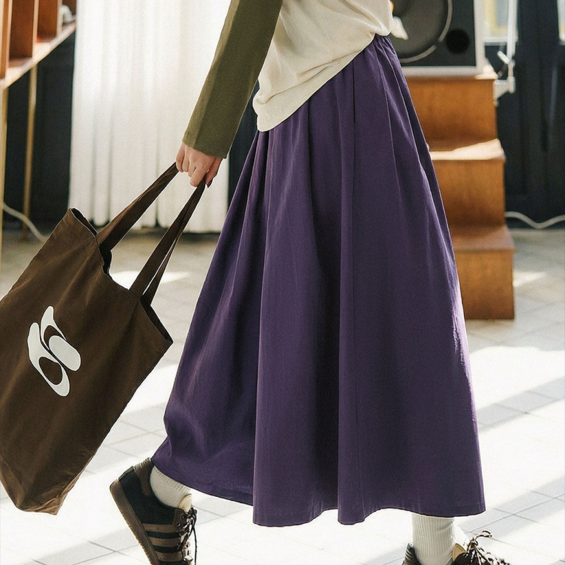 馬登女裝 A字薄款寬鬆顯瘦大擺垂感闊腿山本裙褲一體九分休閒褲