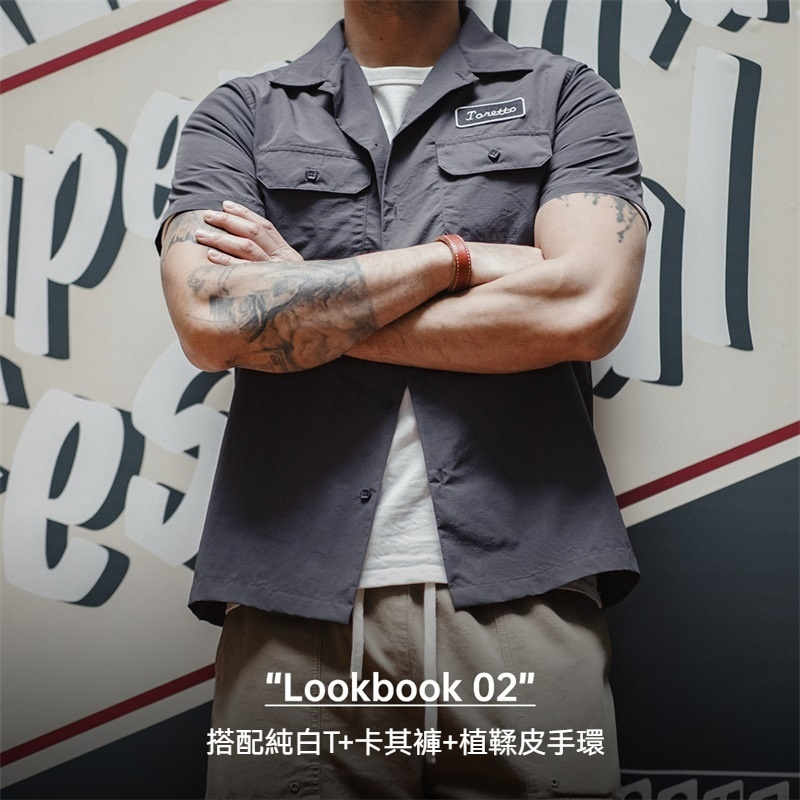 馬登工裝 美式復古速度與激情10同款Toretto襯衫硬漢短袖襯衣