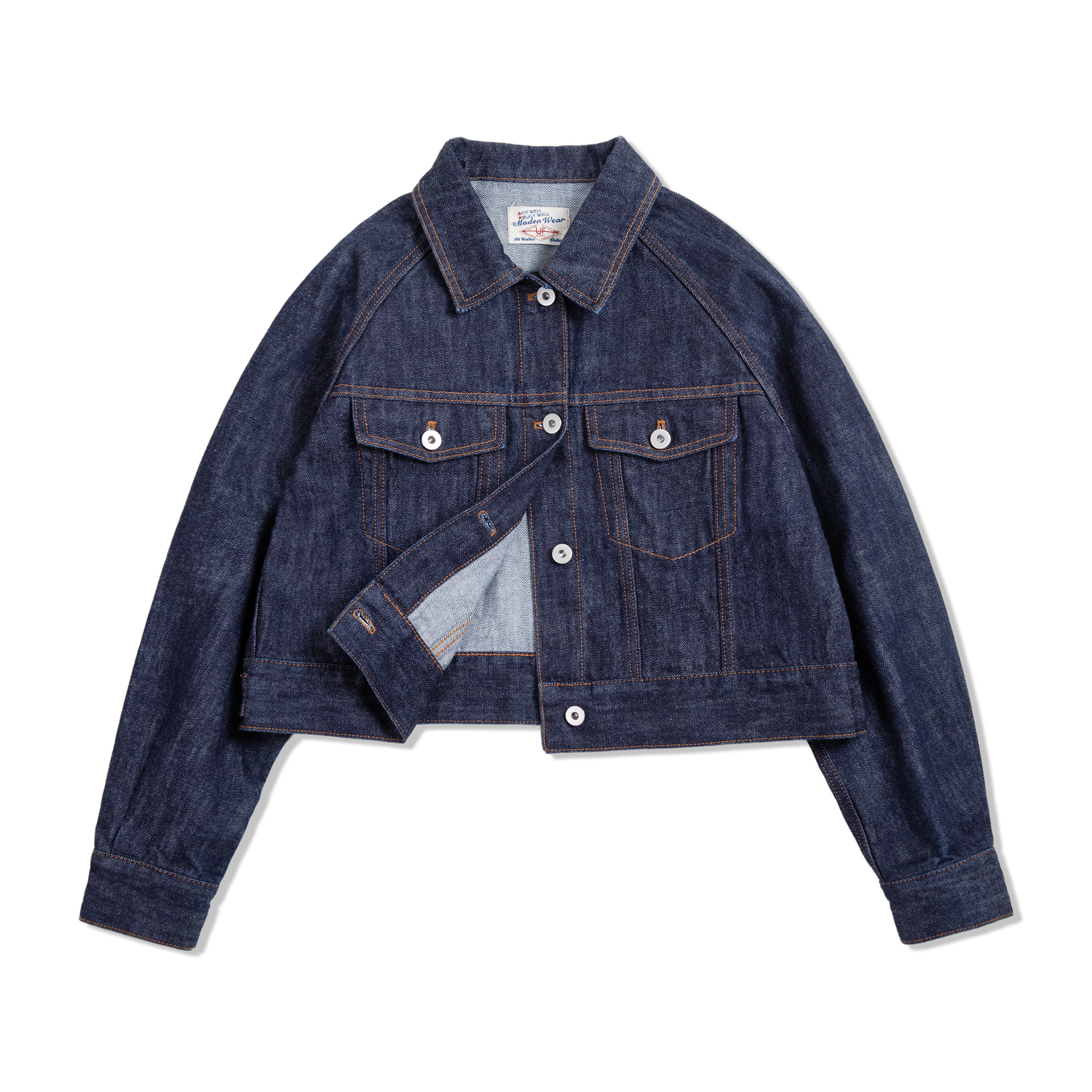 馬登女裝 美式復古牛仔外套設計感小眾夾克休閒上衣