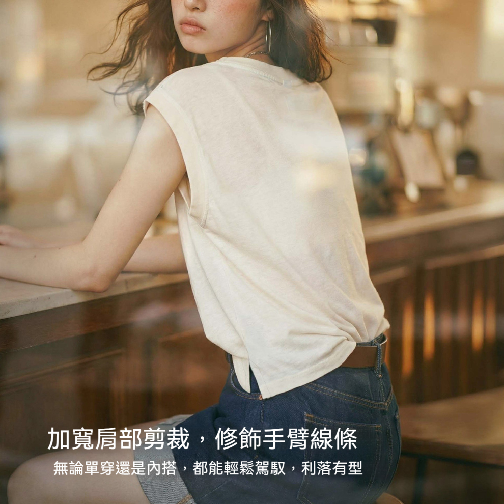 馬登女裝 美式復古薄款西部風印花無袖坎肩T恤背心上衣女士夏外穿