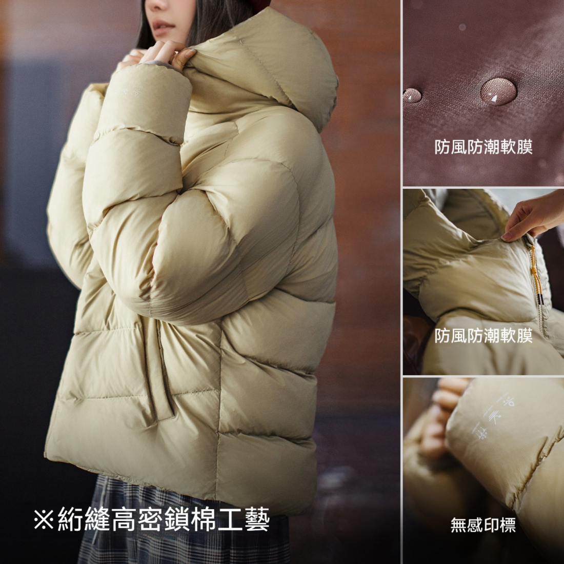 馬登女裝 美式連帽立領寬鬆加厚泡芙麵包絎縫棉衣氣絨棉服外套秋冬