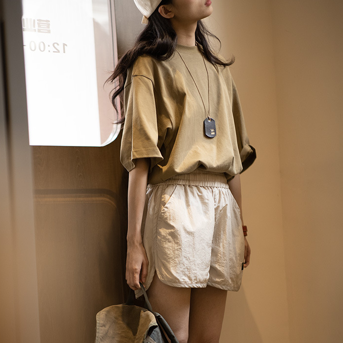 馬登女裝 美式休閒運動短褲跑步健身鬆緊褲寬鬆外穿熱褲家居睡褲夏薄