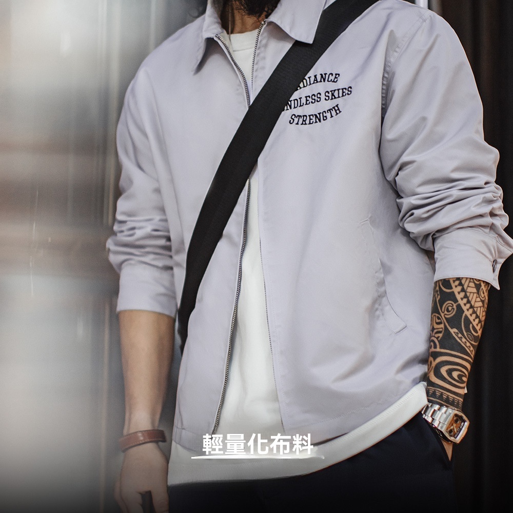 馬登工裝 美式復古字母刺繡教練夾克翻領寬鬆外套廓形休閒上衣男春