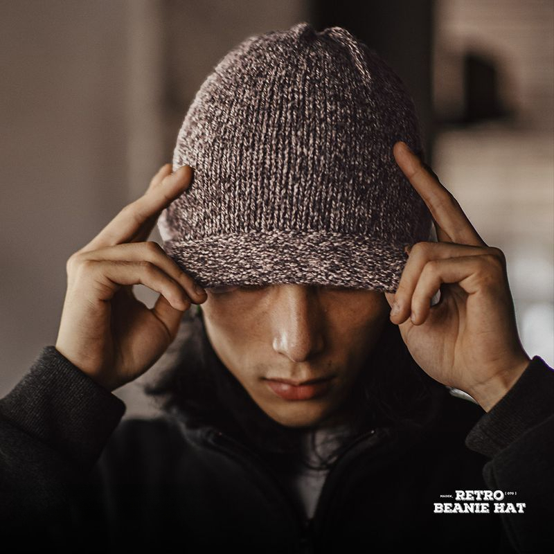 馬登工裝 美式復古雜色針織毛線冷帽百搭包頭護耳保暖帽子男秋冬季