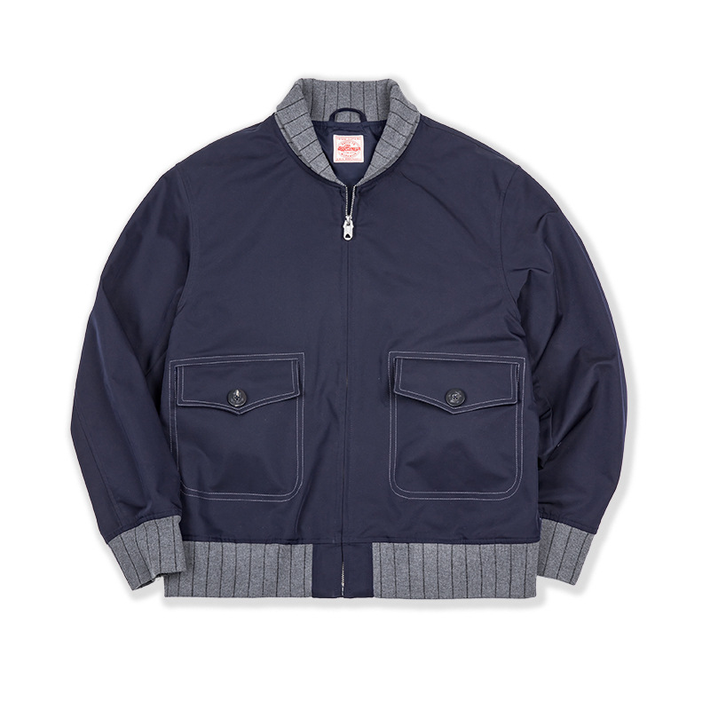 馬登工裝 美式復古A1飛行員夾克Bomber撞色拼接棒球服外套