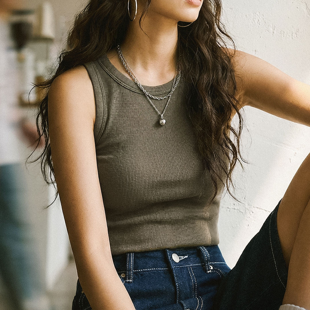 馬登女裝 美式薄透氣帶胸墊工字背心健身打底通勤內搭吊帶外穿無袖上衣