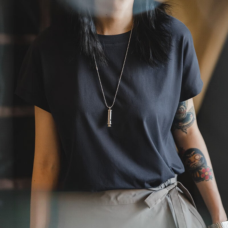 馬登女裝 冰絲凉感寬鬆圓領T恤落肩袖基礎鹽系短袖打底衫