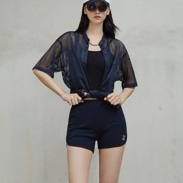 馬登女裝 鏤空網眼短袖襯衫小眾設計感薄款襯衣寬鬆顯瘦開衫外套女夏