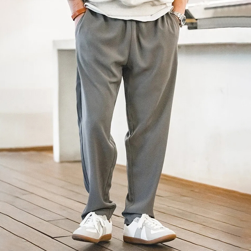 馬登工裝 美式復古垂墜感休閑褲防皺免燙松緊腰直筒西裝長褲