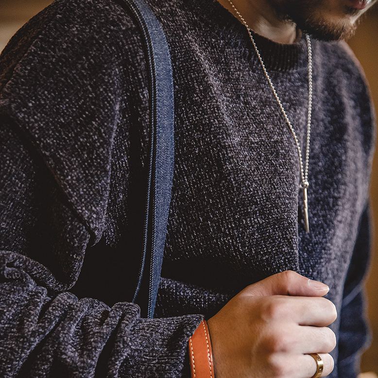 馬登工裝 雪尼爾圓領毛衣保暖親膚打底針織衫秋冬休閒慵懶上衣