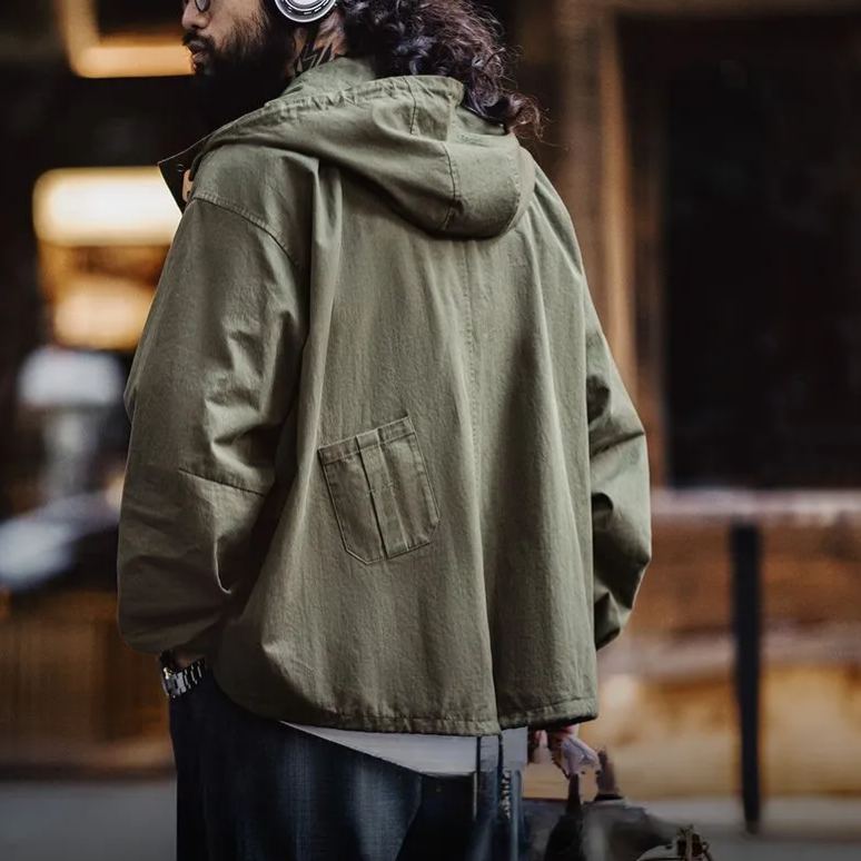 馬登工裝 美式復古M51連帽夾克軍事風寬鬆純棉魚尾外套男春季