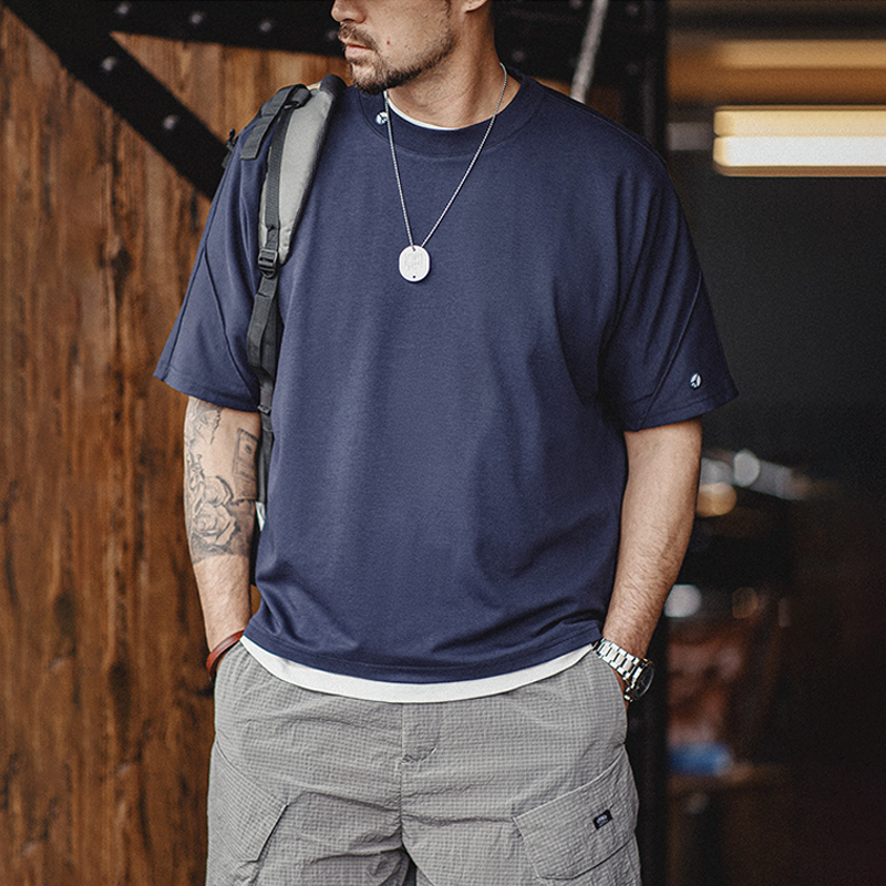 馬登工裝 美式休閒3A抗菌速乾短袖T恤運動透氣廓形反戰打底衫男夏