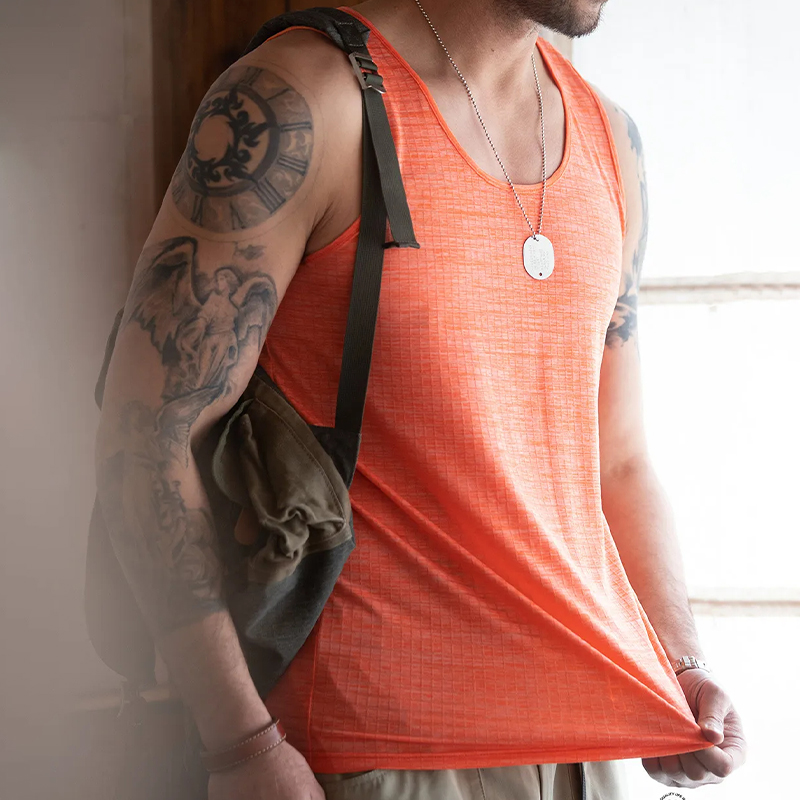 馬登工裝 黑科技涼感背心男夏季運動打底衫健身戶外肌肉背心