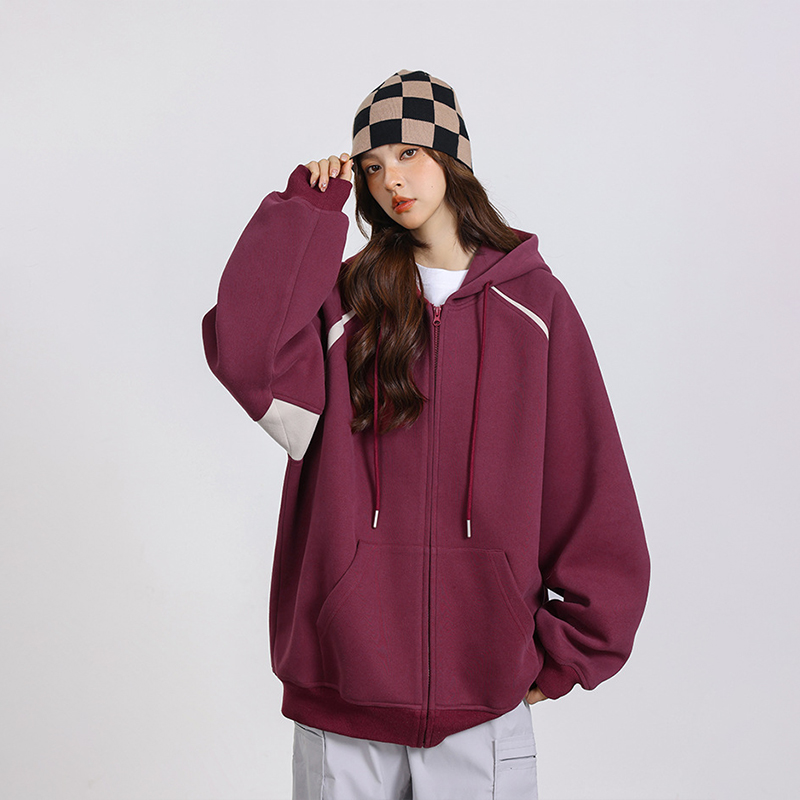 美式重磅酷潮連帽衛衣外套春秋百搭休閒情侶開衫外套