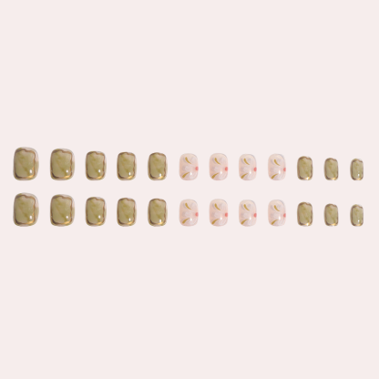 Amber Camellia Press On