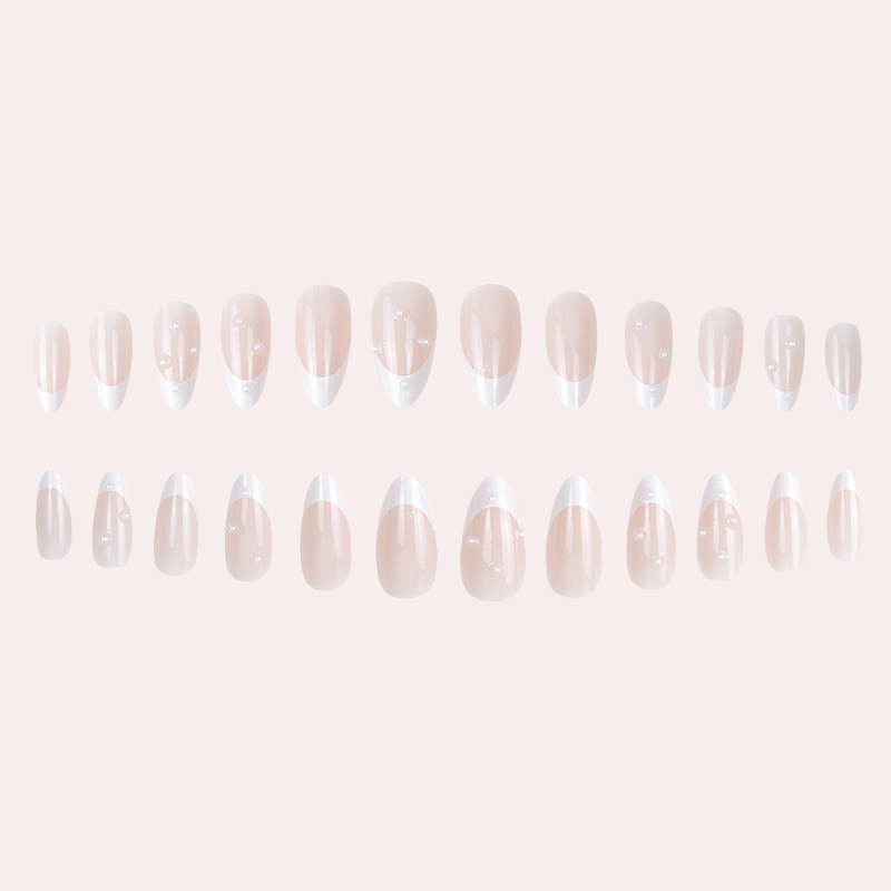 White Pearl French Style 24pcs/Set Press On Nails Y-17
