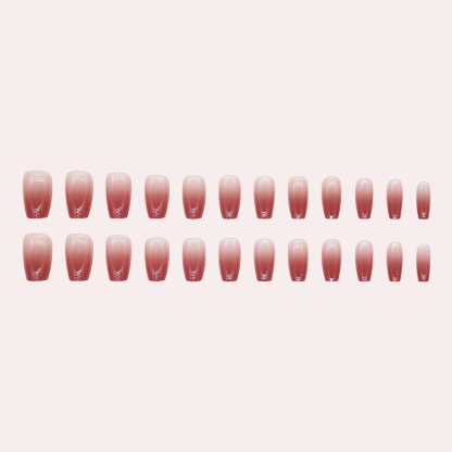 Peach Ombre 24pcs/Set Press On Nails R90