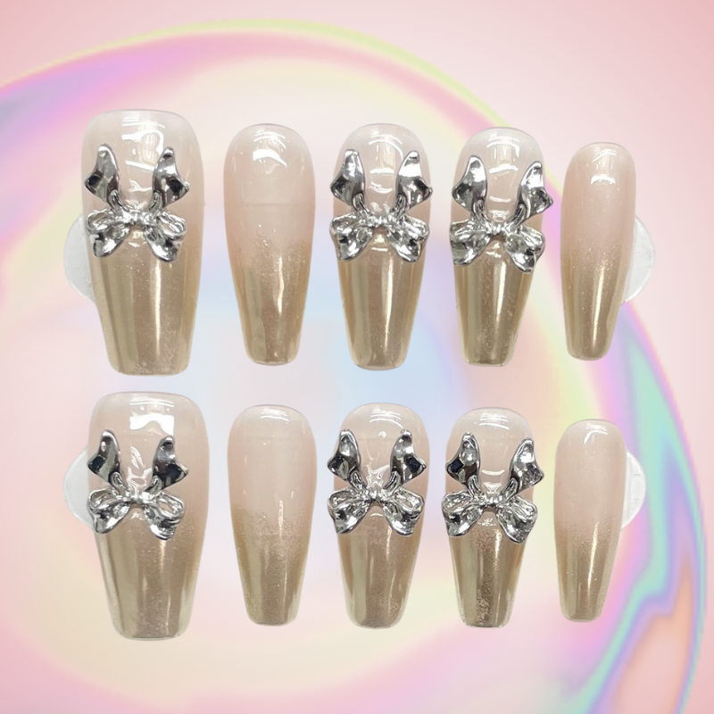 Gilded Elegance (Handmade) / 10PCS Nail Set