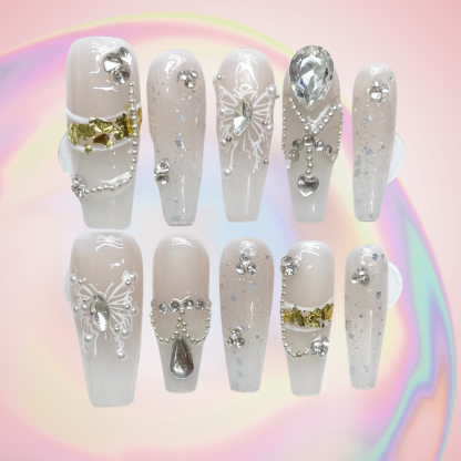 Crystal Galaxy (Handmade) / 10PCS Nail Set