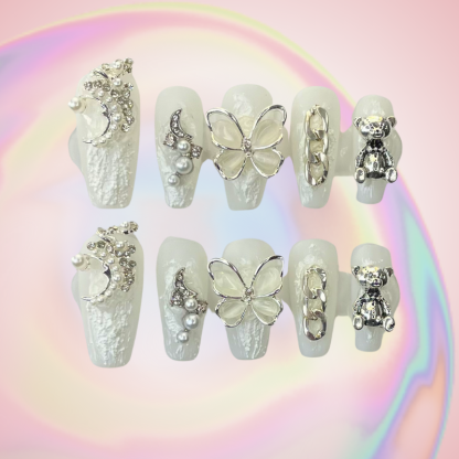Baroque Butterfly (Handmade) / 10PCS Nail Set