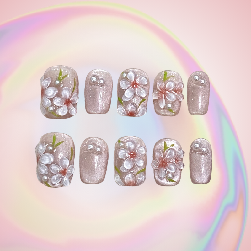 Summer Bloom (Handmade) / 10PCS Nail Set