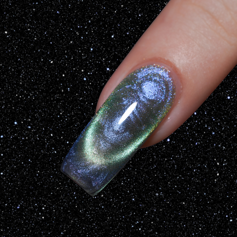 Spiral Galaxy Cat Eye Nail Gel Polish