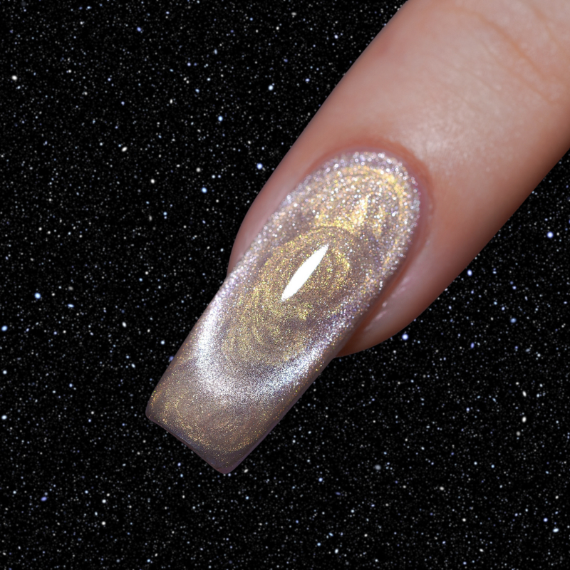 Spiral Galaxy Cat Eye Nail Gel Polish