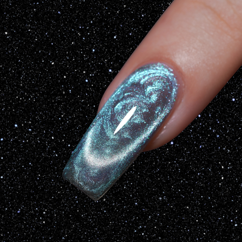 Spiral Galaxy Cat Eye Nail Gel Polish