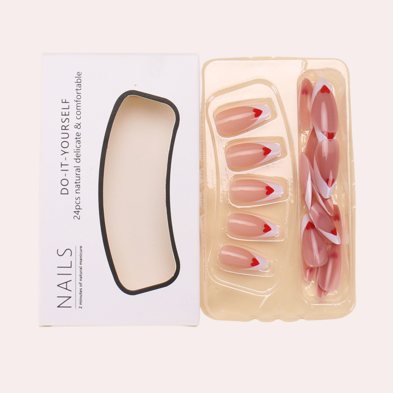 French Heart 24Pcs/set Press-on Nail Set