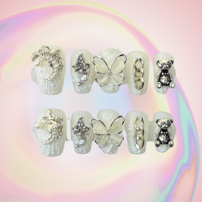 Baroque Butterfly (Handmade) / 10PCS Nail Set