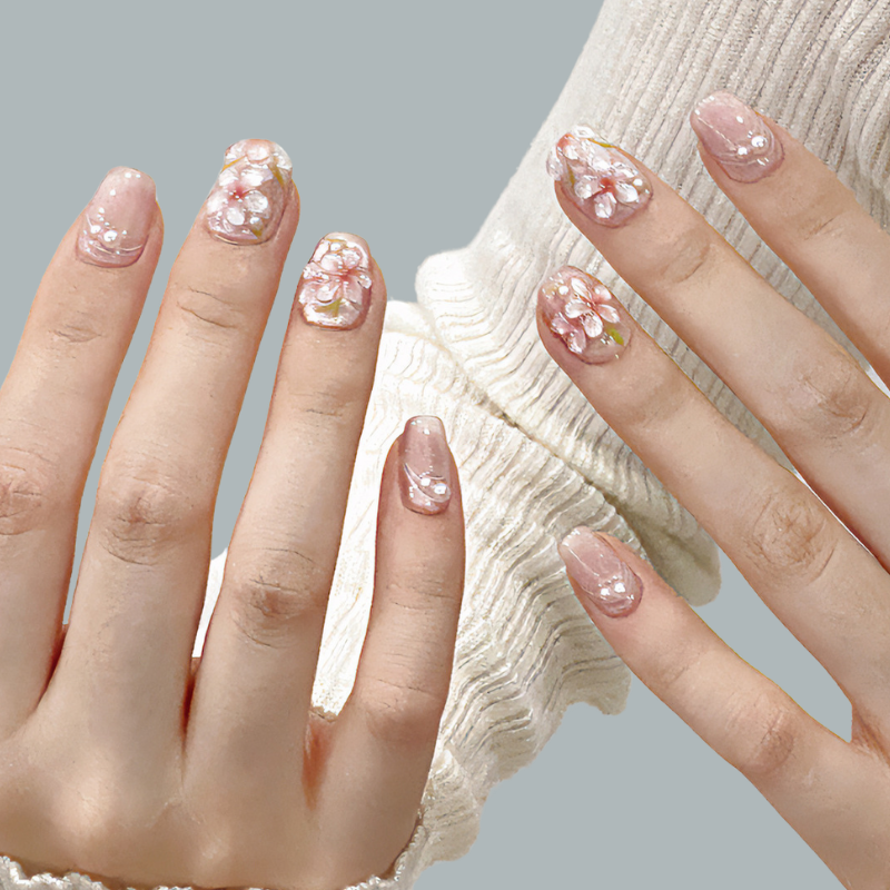 Summer Bloom (Handmade) / 10PCS Nail Set