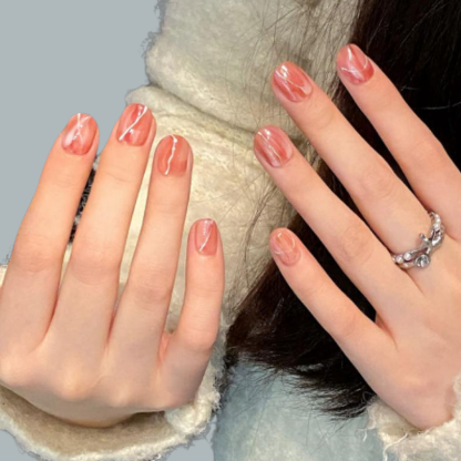 Amber Marble (Handmade) / 10PCS Nail Set