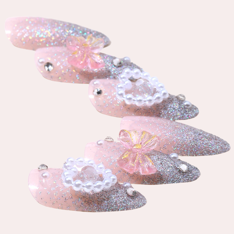 Crystal Bow 24 Pcs/Set Press On Nails XA-82-69