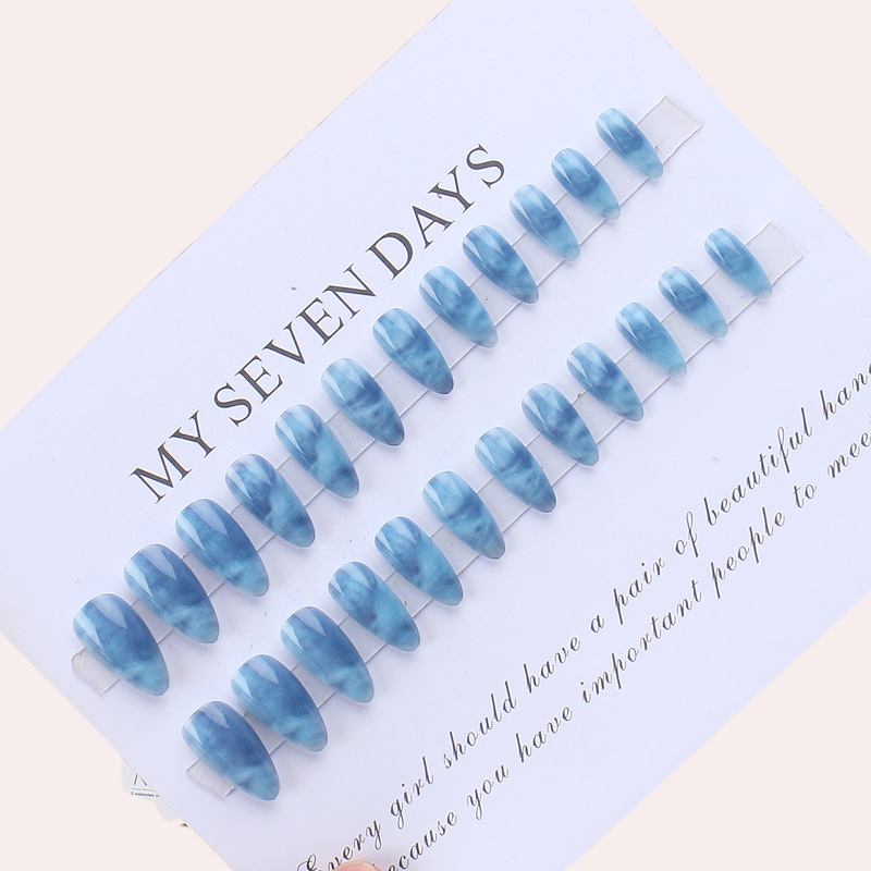 Watercolor Blue Ombre 24Pcs/set Press-on Nail Set
