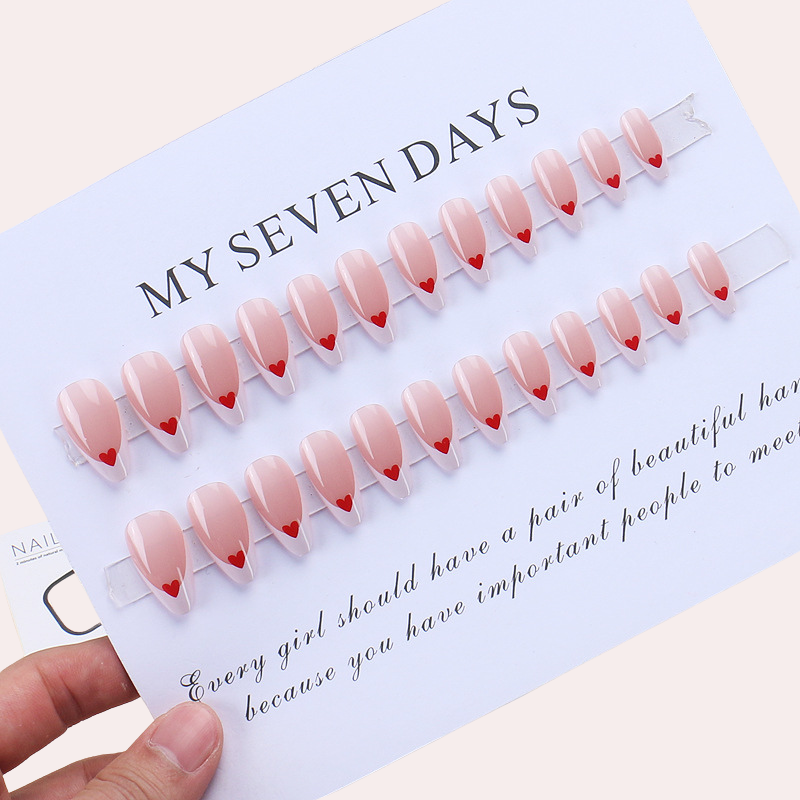 French Heart 24Pcs/set Press-on Nail Set