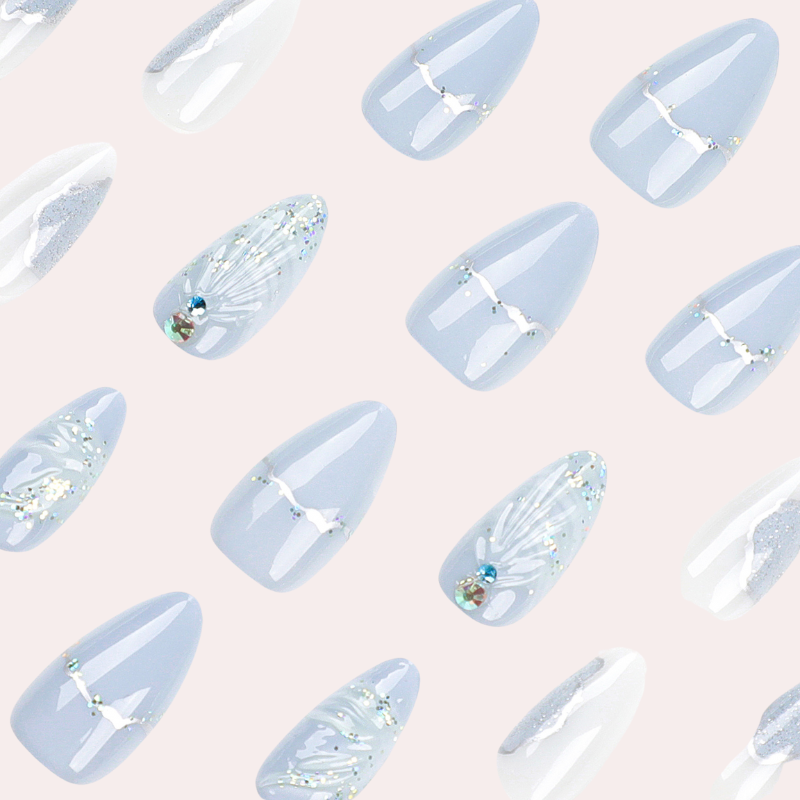 Sea Shell 24 Pcs Press-on Nails Set