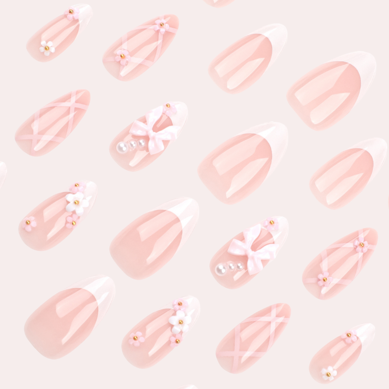  Cute Bow 24 Pcs Press-on Nails Set