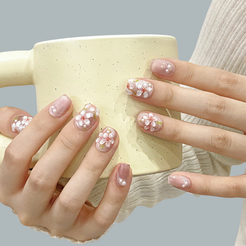 Summer Bloom (Handmade) / 10PCS Nail Set