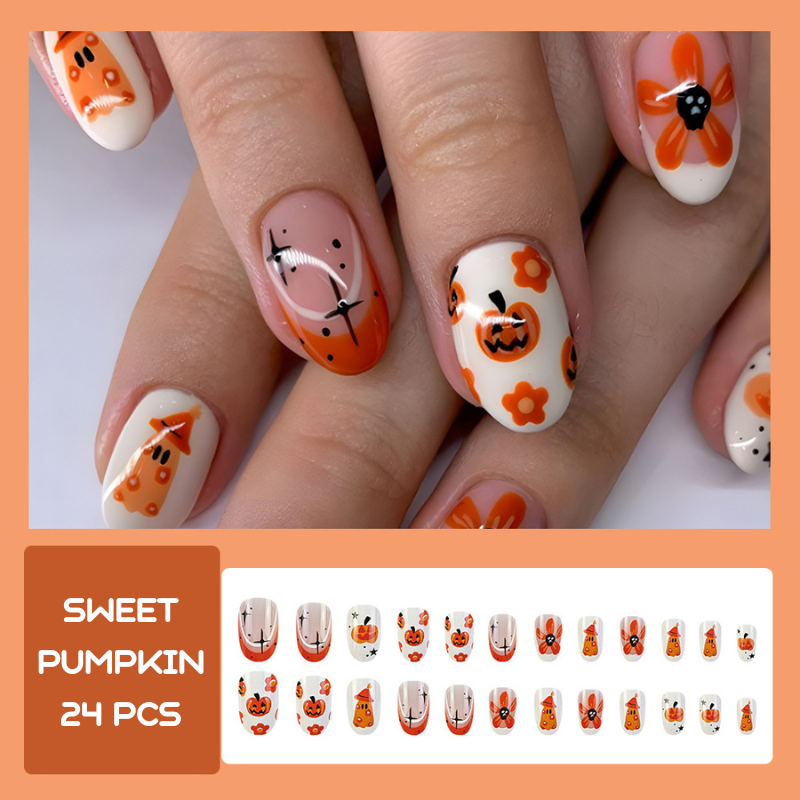 Sweet Pumpkin 24 Pcs/Set Press On Nails DY1424-B7