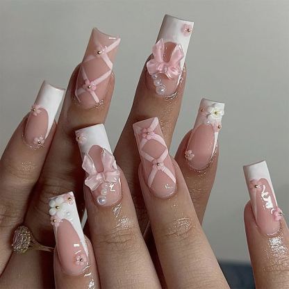  Cute Bow 24 Pcs Press-on Nails Set