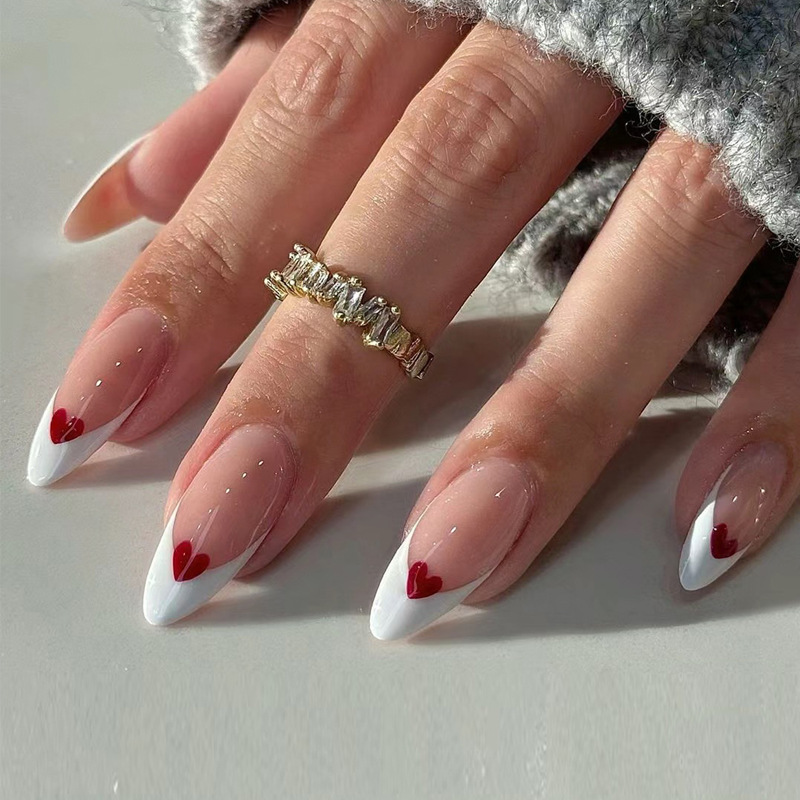 French Heart 24Pcs/set Press-on Nail Set